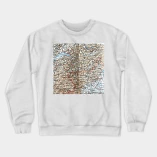 Where France, Italy and Switzerland Meet, 1800s map Crewneck Sweatshirt